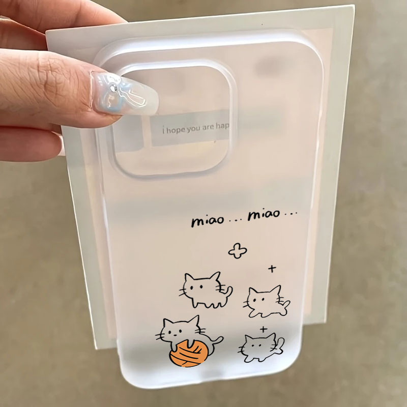 Phone Cases Cute Iphone 13 - เคสโทรศัพท์ลายแมวน้อยสีดำน่ารัก สำหรับ iPhone 17 16 Pro