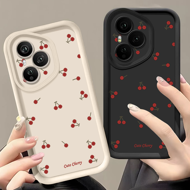 Phone Cases Honor - เคสโทรศัพท์มือถือแบบนิ่มพิมพ์ลายเชอร์รี่สีแดงขนาดเล็ก สำหรับ Honor 400 Pro 200