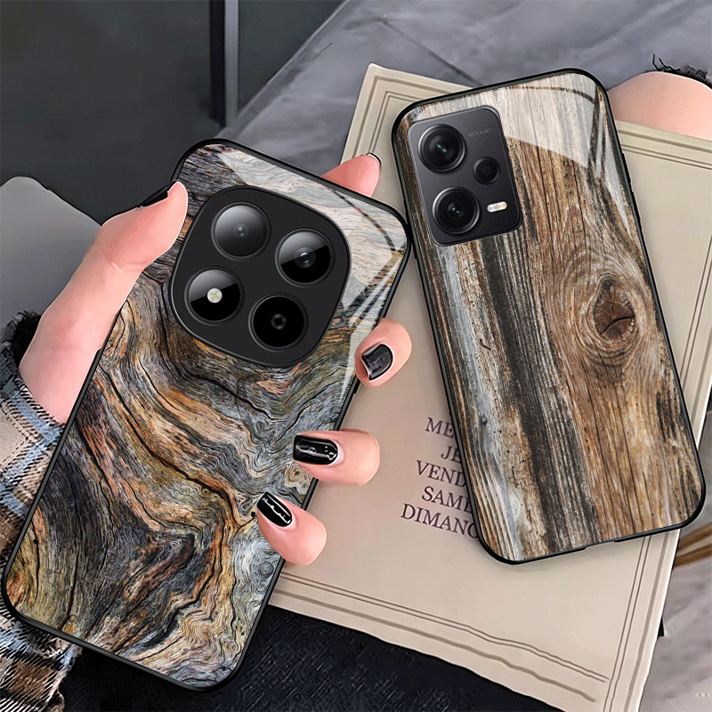 Phone Cases Shein - เคสโทรศัพท์ลายไม้สไตล์วินเทจสำหรับ Xiaomi Redmi Note 15 14