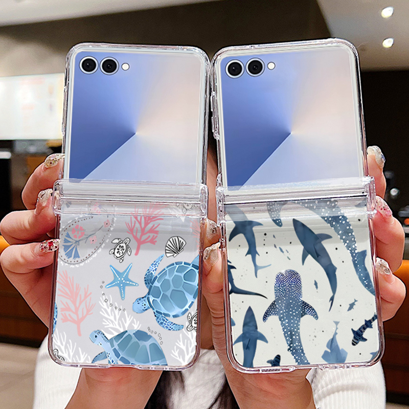 Phone Cases Z Flip 7 - เคสโทรศัพท์ลายเปลือกหอยฉลาม สำหรับ Samsung Galaxy Z Flip8