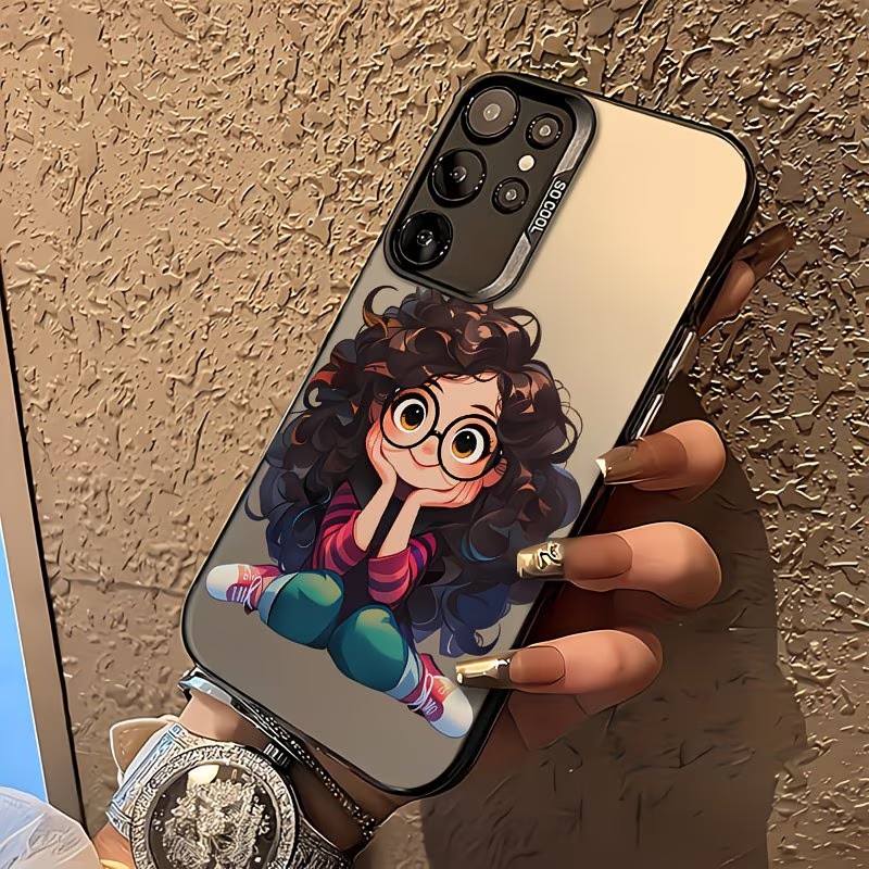Phone Cases Girls - เคสโทรศัพท์ลายการ์ตูนสาวผมหยิกน่ารักสำหรับ Samsung Galaxy A73 A72 A71