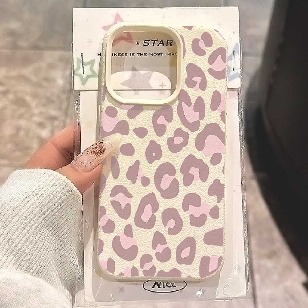 Phone Cases Rugged - เคสโทรศัพท์ลายเสือดาวสีม่วงอ่อน สำหรับ iPhone 17 16 15