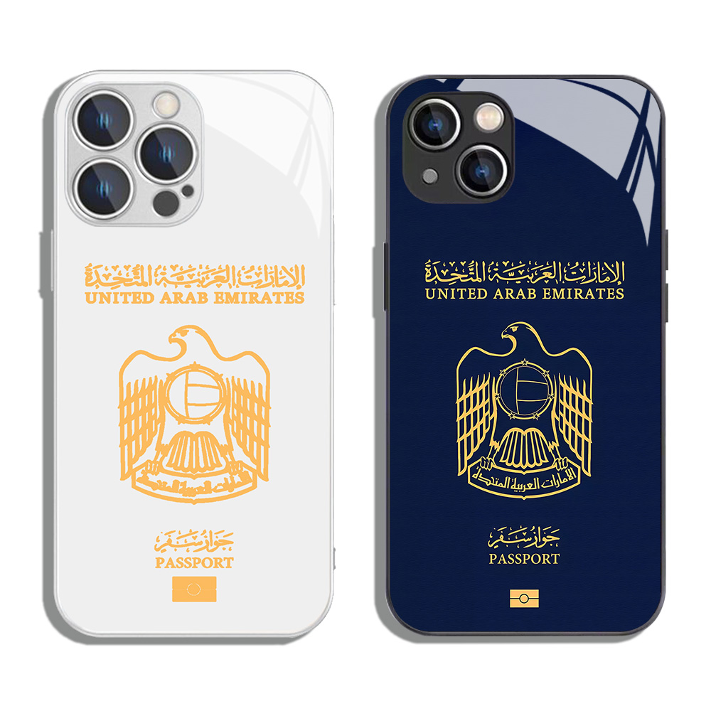 Phone Cases Europe - สหรัฐอาหรับเอมิเรตส์หนังสือเดินทางสีเมทัลลิคสําหรับiPhone X XR XS 16 15