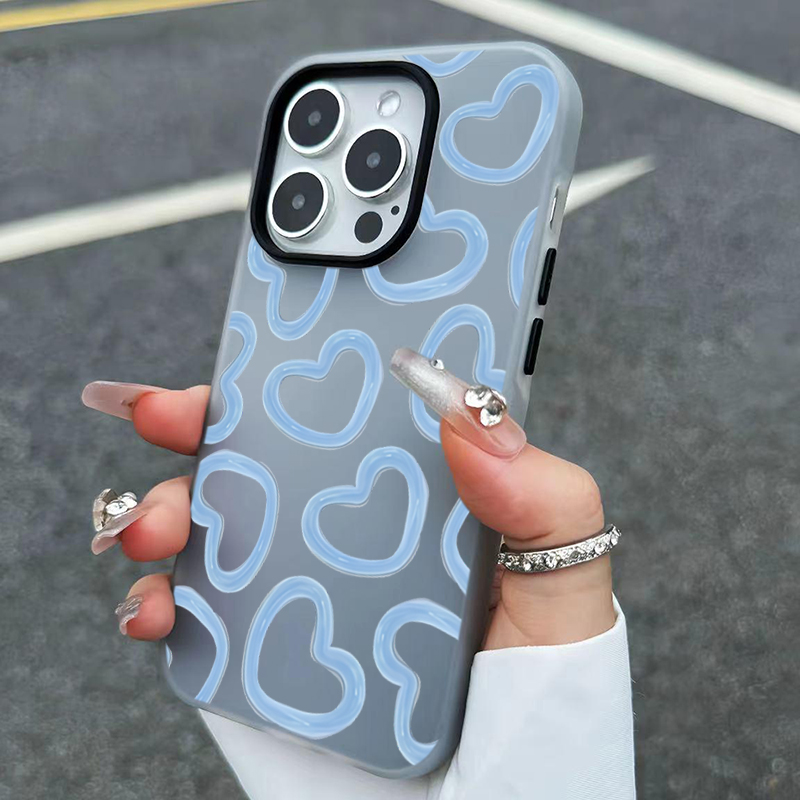 Phone Cases Cute Iphone 13 - เคสโทรศัพท์ลายหัวใจน่ารักสไตล์ภาพวาดสีน้ำมัน สำหรับ iPhone 17 16 15