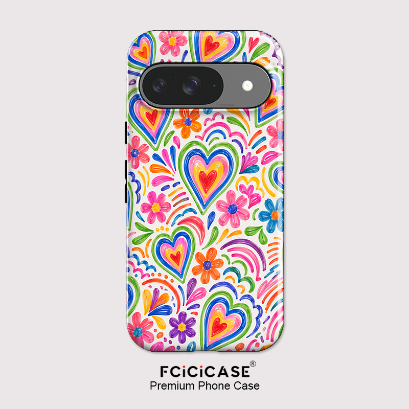 Phone Cases Google Pixel 10 Pro - เคสโทรศัพท์ Fcicicase ลายหัวใจดอกไม้ สำหรับ Google Pixel