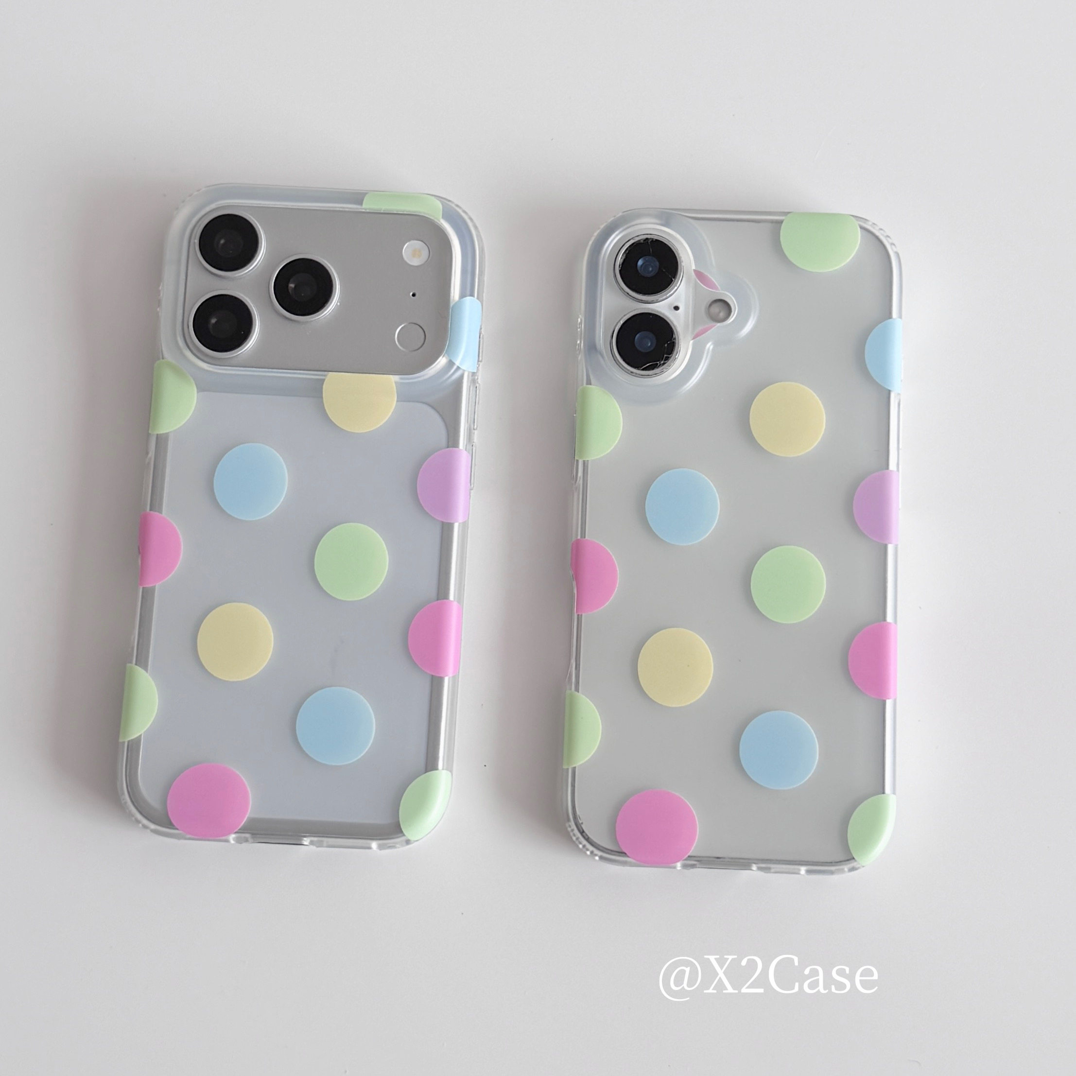 Phone Cases Rugged - เคสโทรศัพท์ลายจุดสีสันสดใสแบบด้านจากเกาหลี สำหรับ iPhone Ultra18 17Air 16