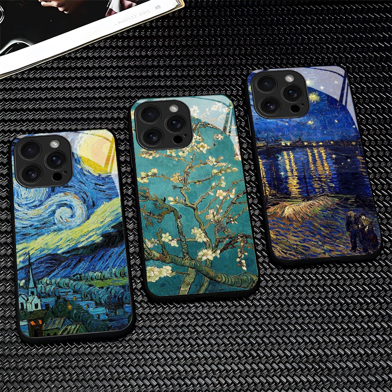 Phone Cases Shein - เคสโทรศัพท์มือถือลายภาพวาดสีน้ำมันแวนโก๊ะ สำหรับ iPhone 16 17 15