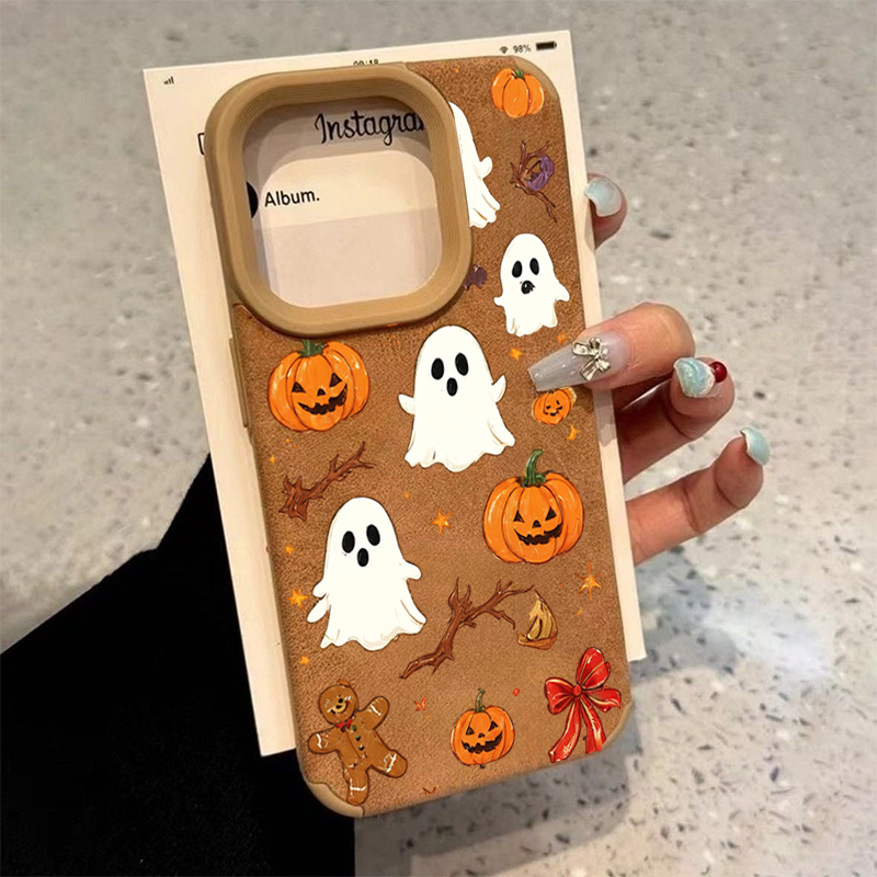 Phone Cases Cute Iphone 13 - เคสโทรศัพท์ลายผีฟักทองน่ารักสำหรับฮาโลวีน สำหรับ iPhone 17 Pro MAX