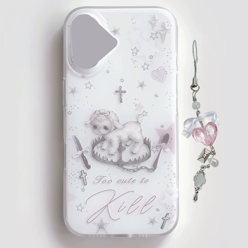 Phone Cases Girls - เคสโทรศัพท์ลายการ์ตูนแกะสีชมพูสไตล์เกาหลี Y2K น่ารัก สำหรับ iPhone 17