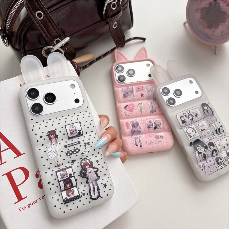 Phone Cases Girls - เคสโทรศัพท์ลายกระต่ายน่ารักสไตล์ญี่ปุ่น Y2K สำหรับ iPhone 15 16