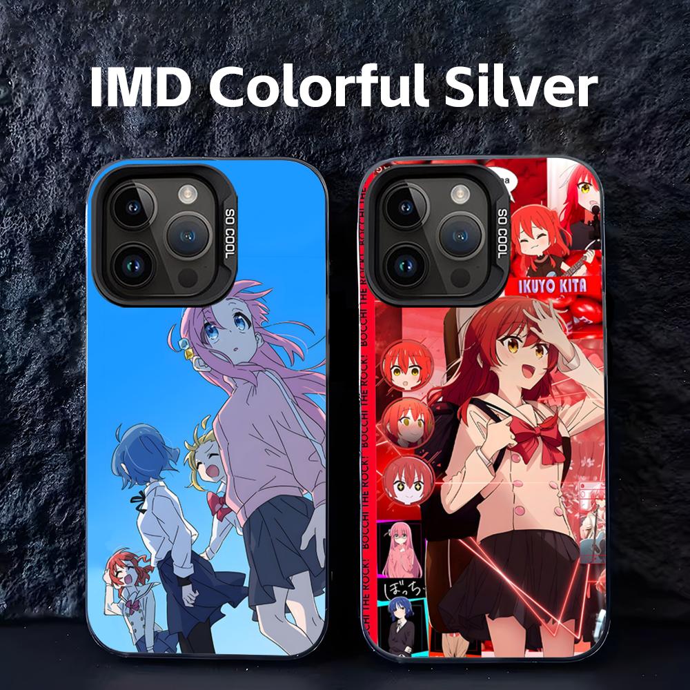Phone Cases Usa - เคสโทรศัพท์ลายอนิเมะ Cool Bocchi the Rock สีเงินหลากสีแบบ