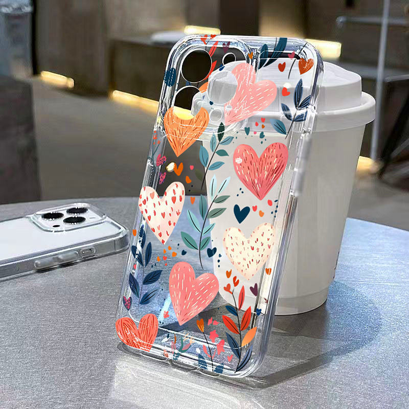 เคสโทรศัพท์ซิลิโคนลายหัวใจ ใบไ - Phone Cases Xr บทวิจารณ์และราคา