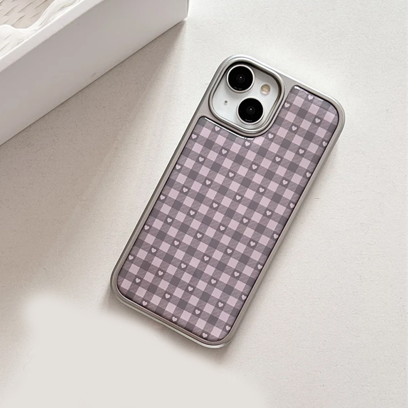 เคสโทรศัพท์ลายตารางสีชมพูม่วงร - Phone Cases Girls บทวิจารณ์และราคา
