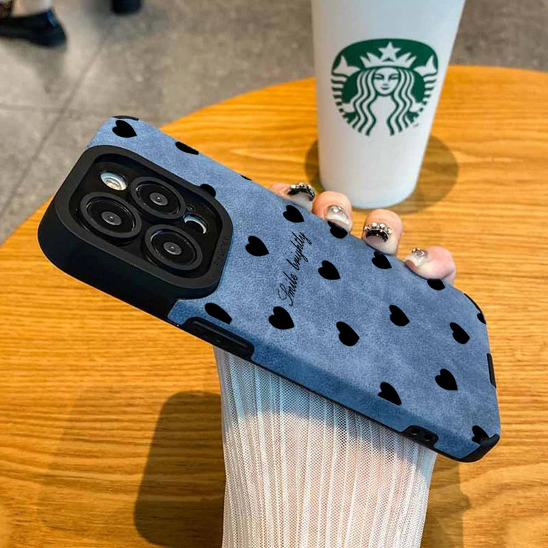 เคสโทรศัพท์หรูหราสีดำลายหัวใจร - Phone Cases Xr บทวิจารณ์และราคา